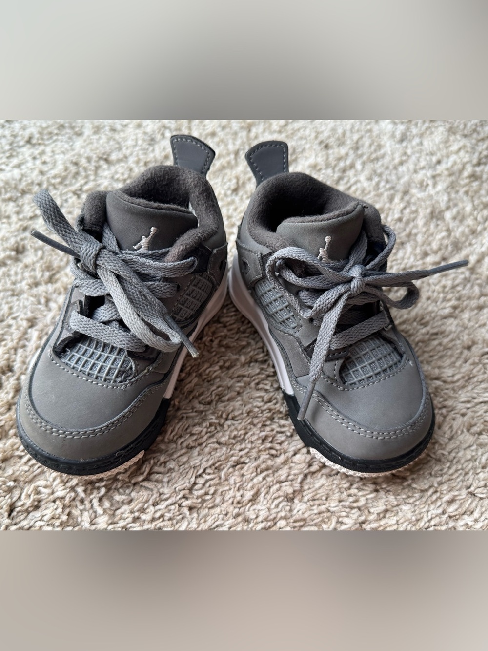 Nike Air Jordan 4 Retro TD Cool Grey Toddler Sneakers Size 4C Gray White